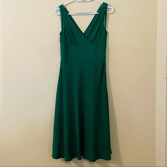 J. Crew Emerald Green % Silk Dress